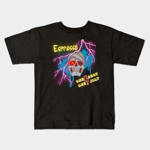 Espresso One Shot One Jolt Kids T-Shirt by AO Apparel